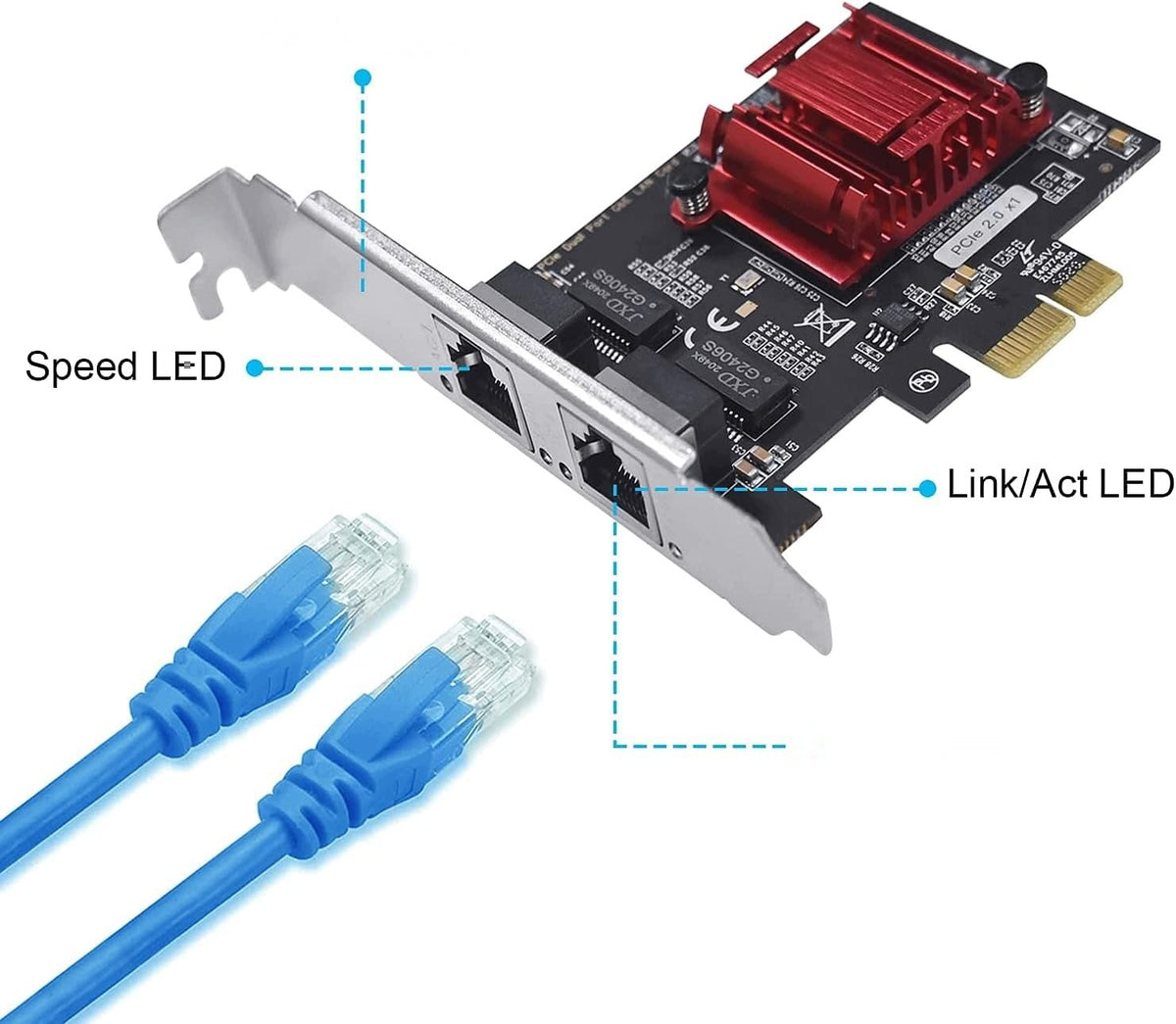 Dual Port PCIe Gigabit Ethernet PCI Express Network Card with Intel Ports Manufacturer code EBPP800