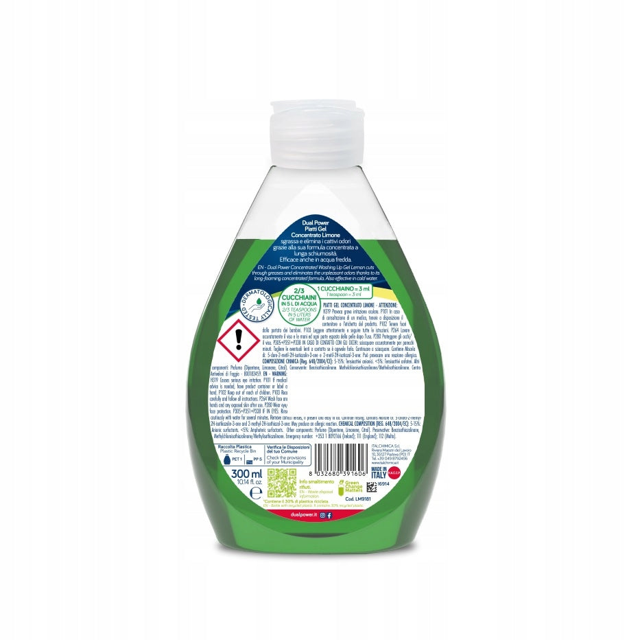 Dual Power Concentrate for Washing Dishes Lemon 300 ml Efficient Formula Packaging status original