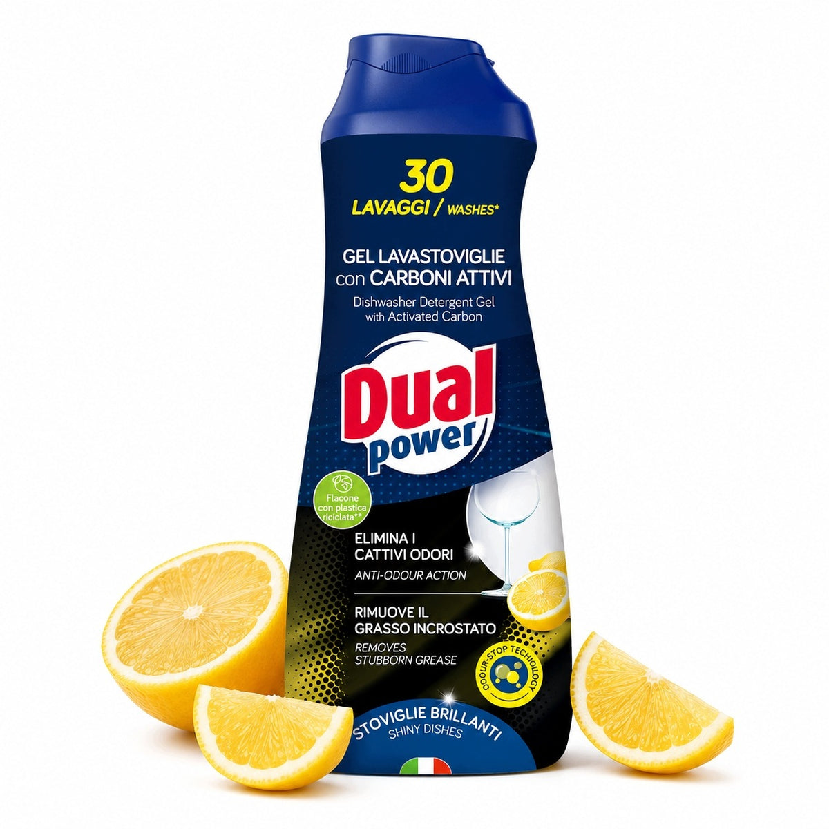 Dual Power Dishwasher Gel with Active Carbon 600 ml