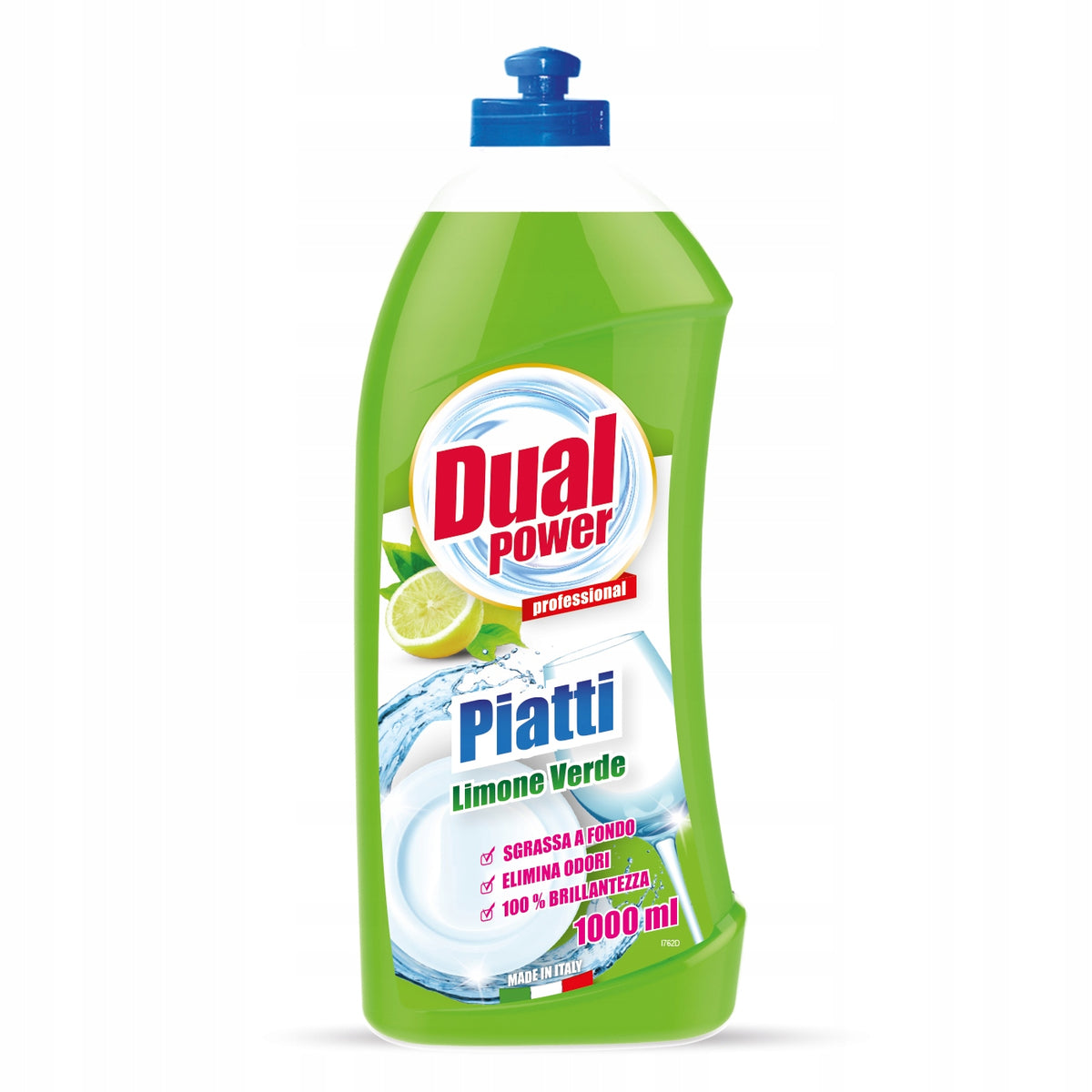 Dual Power Piatti Limone Dishwashing Liquid Green Lemon 1L