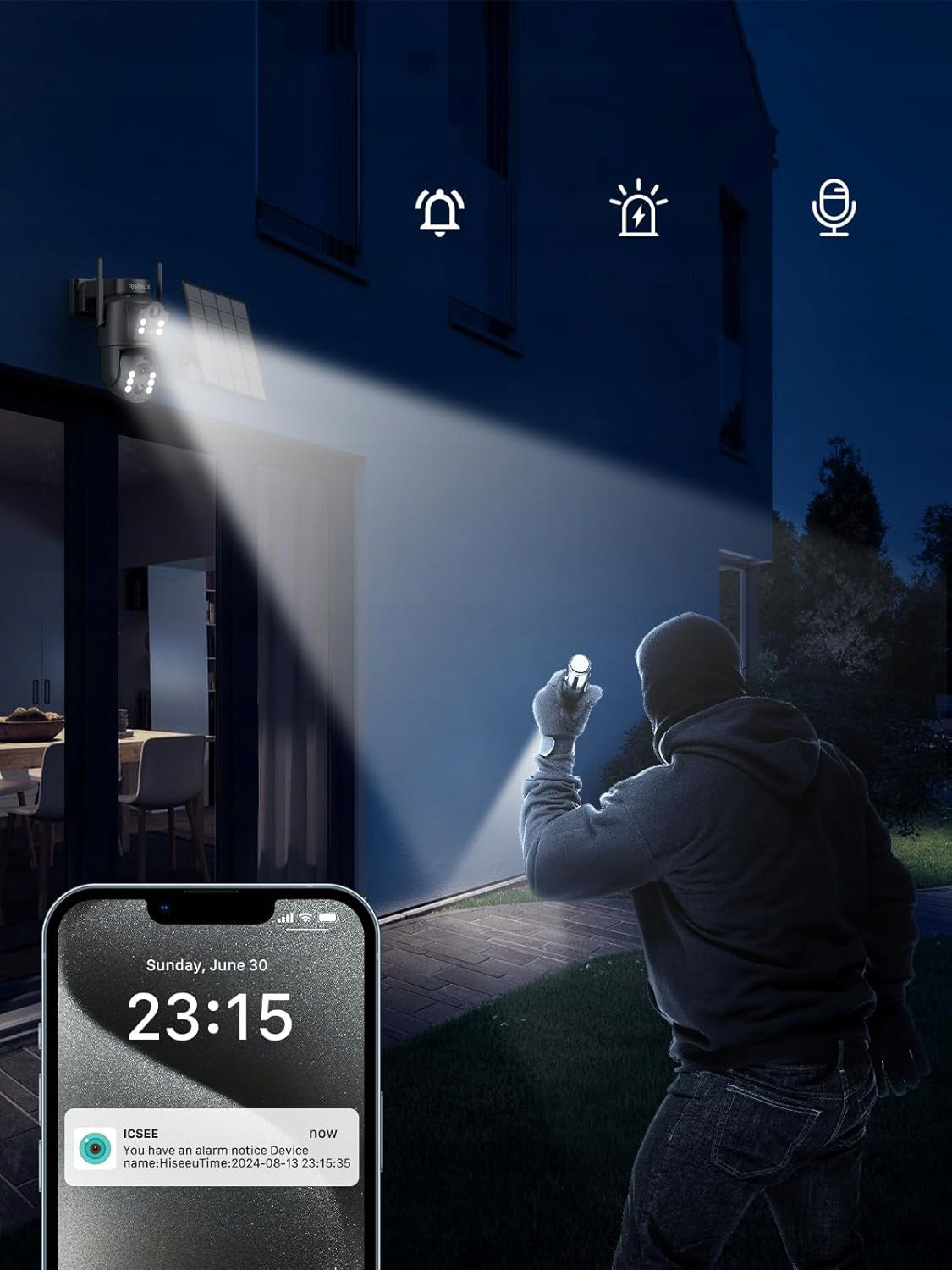 Dual WiFi ALARM IP Camera HD SMART Outdoor Rotating Dual WiFi ALARM Packaging status original