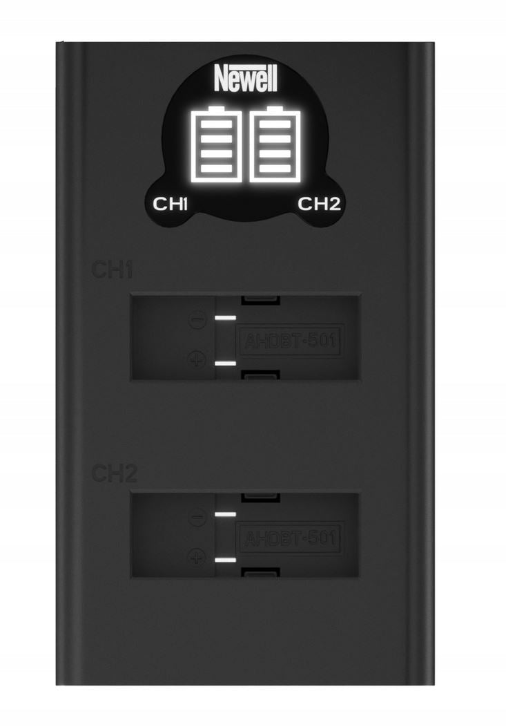 Dual channel charger Newell USB-C for AABAT-001 batteries for GoPro 5 6 7