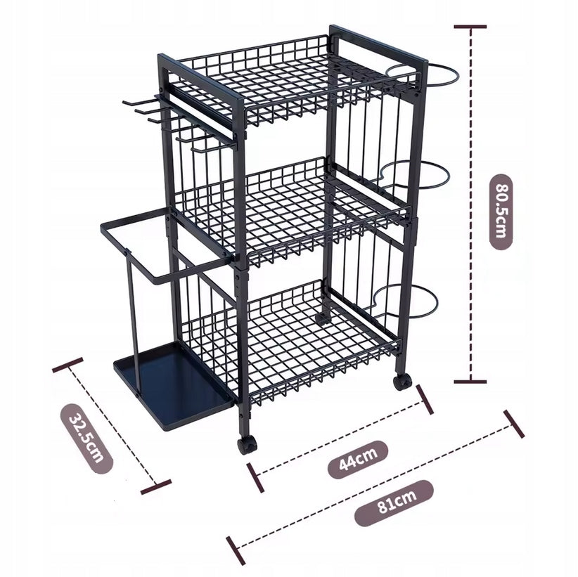 Dumbbell Stand Sports Equipment Organizer 3-Tier with Wheels Brand no brand