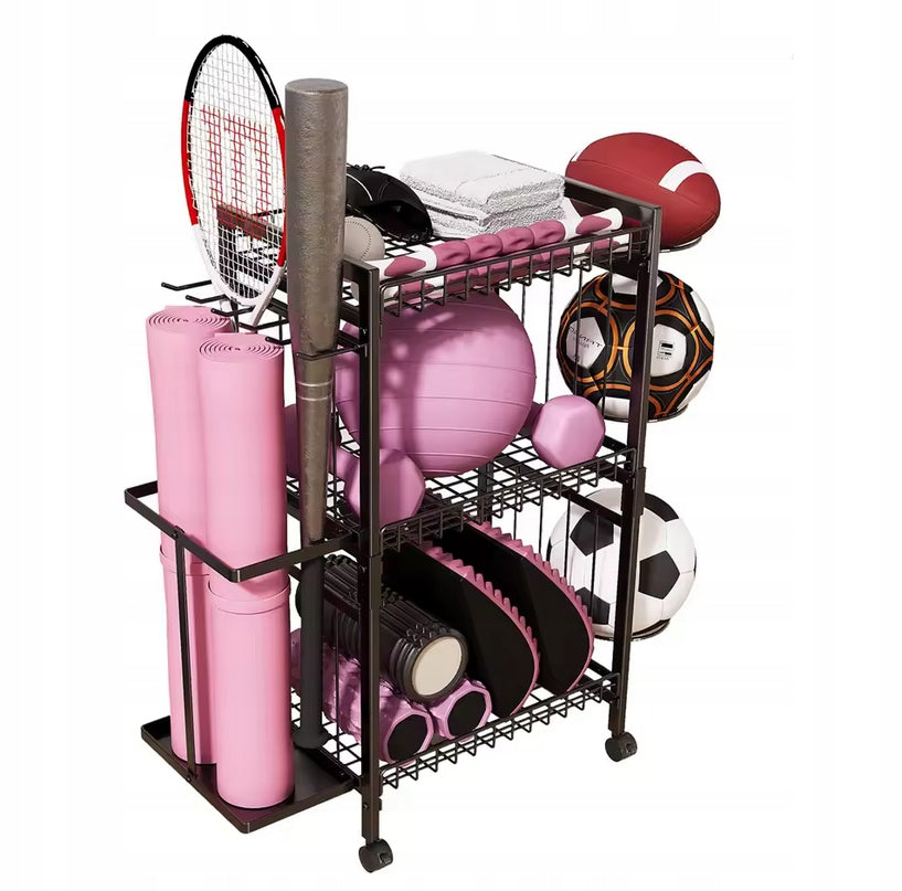 Dumbbell Stand Sports Equipment Organizer 3-Tier with Wheels Manufacturer code Organizer na sprzęt sportowy