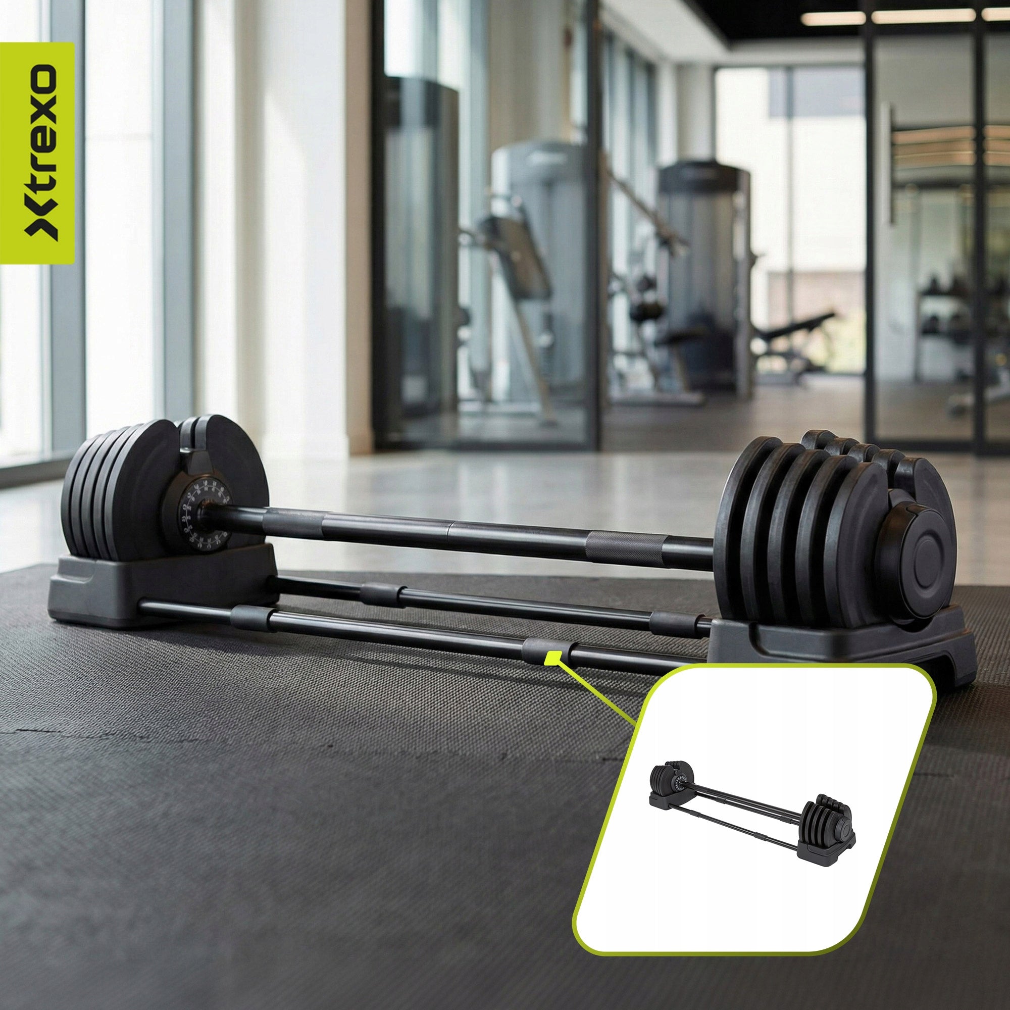 Dumbbell/barbell 2in1 XTREXO Steel TRX-ABD40 1-40 kg ADJUSTABLE SET Weight 1x 40 kg