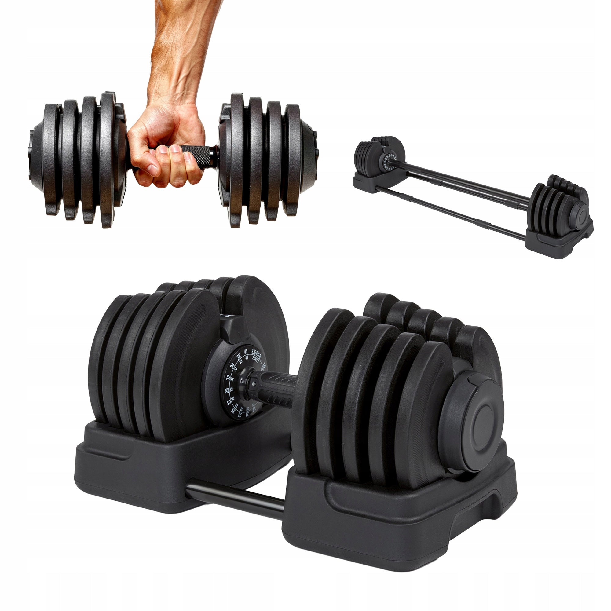 Dumbbell/barbell 2in1 XTREXO Steel TRX-ABD40 1-40 kg ADJUSTABLE SET