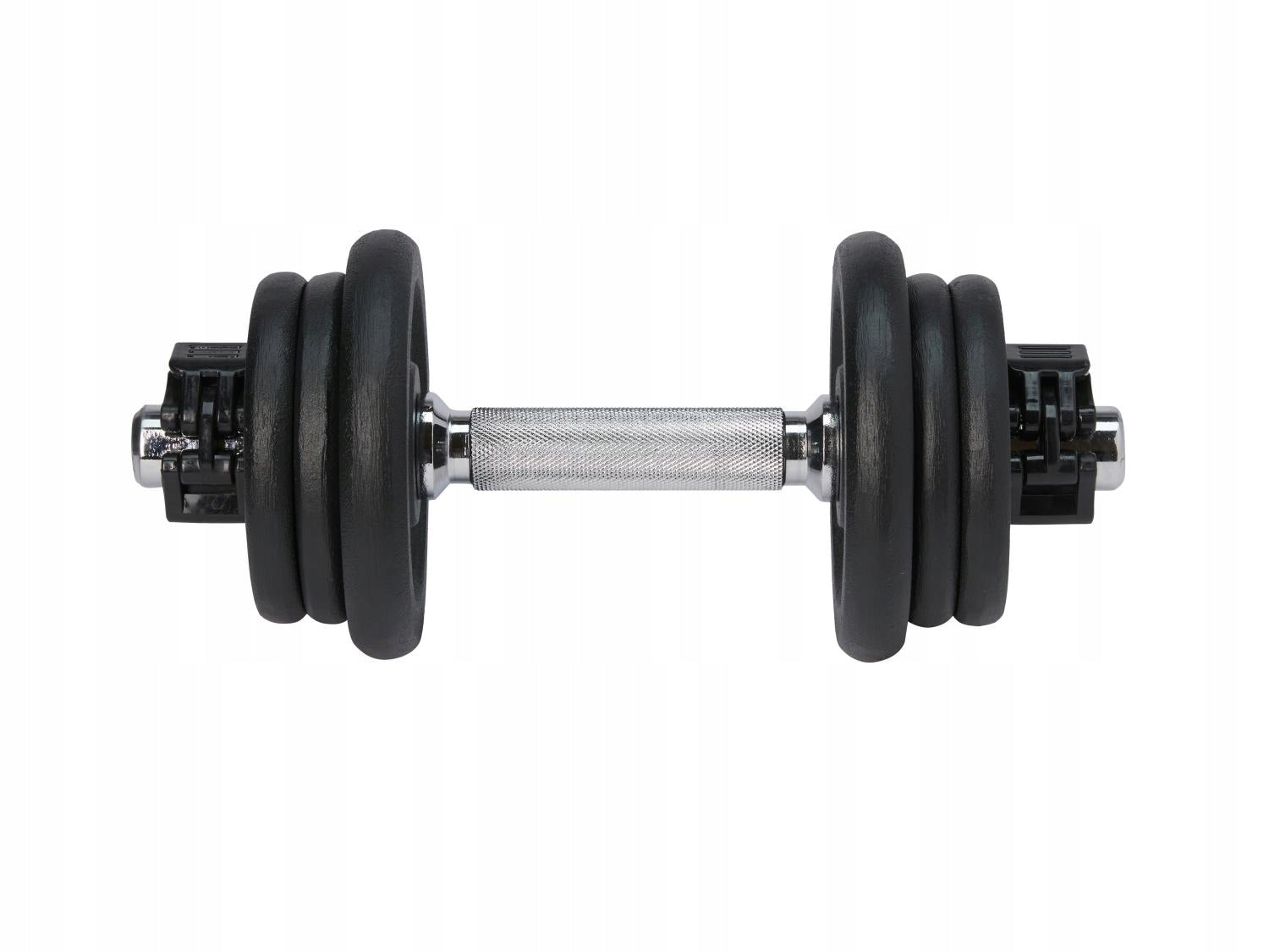 Dumbbell set, 18 elements CRIVIT with cast iron core, knurled handles Packaging status original