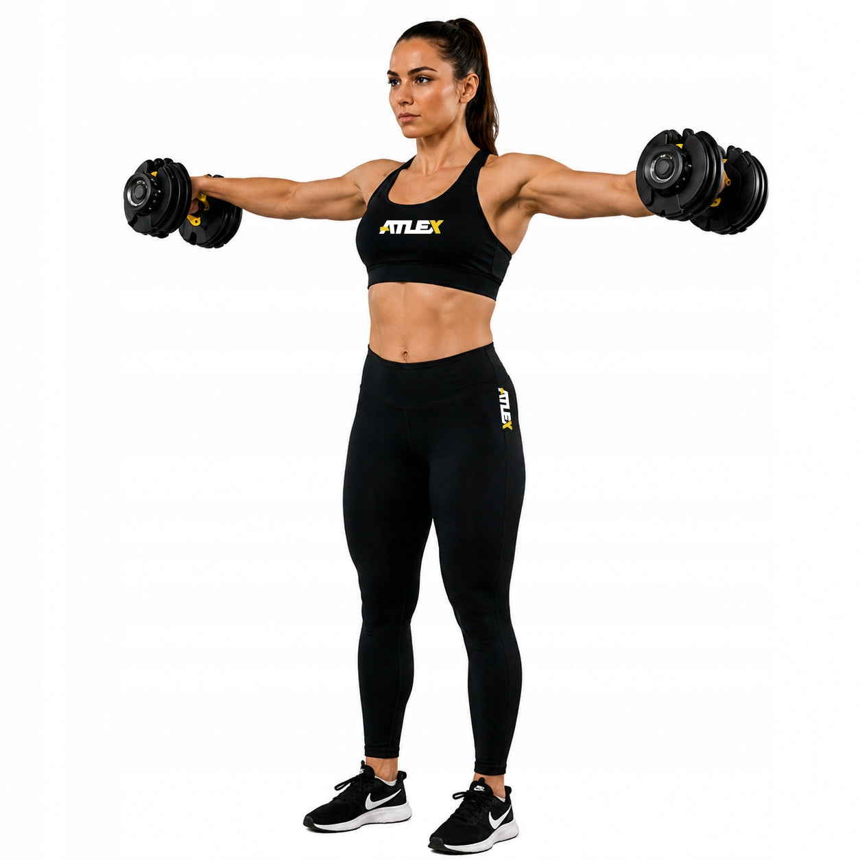 Dumbbells Adjustable STG24X ATLEX 24kg Weights Barbell Stand NECK FOR HOME Kind coated/rubberized