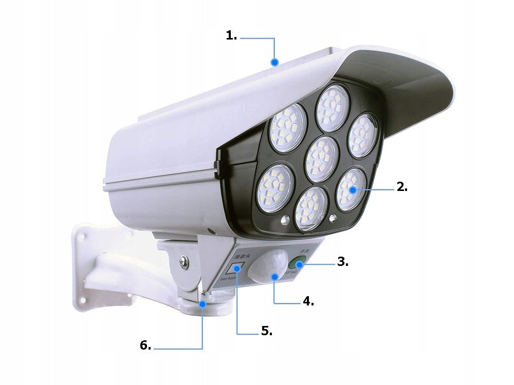 Dummy surveillance camera 77 LED Solar lamp dummy camera Brand Verk Group