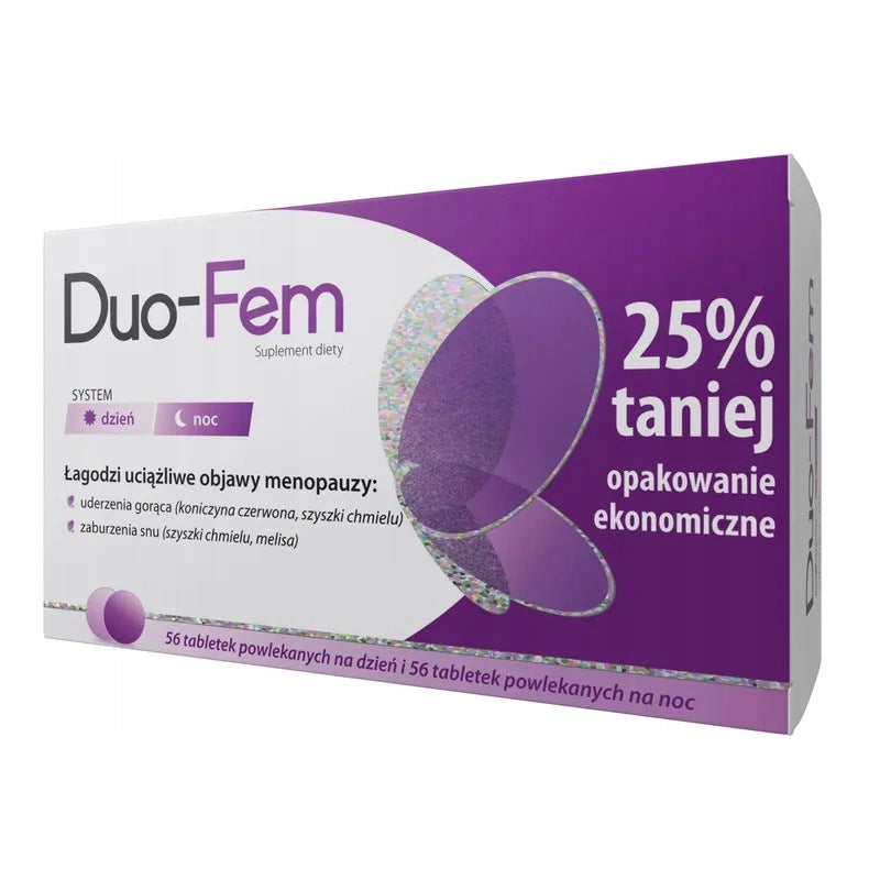 Duo-FeM day and night tablets for menopause 112 pcs. red clover Medical device no