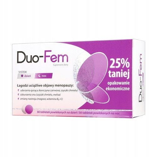 Duo-FeM day and night tablets for menopause 112 pcs. red clover