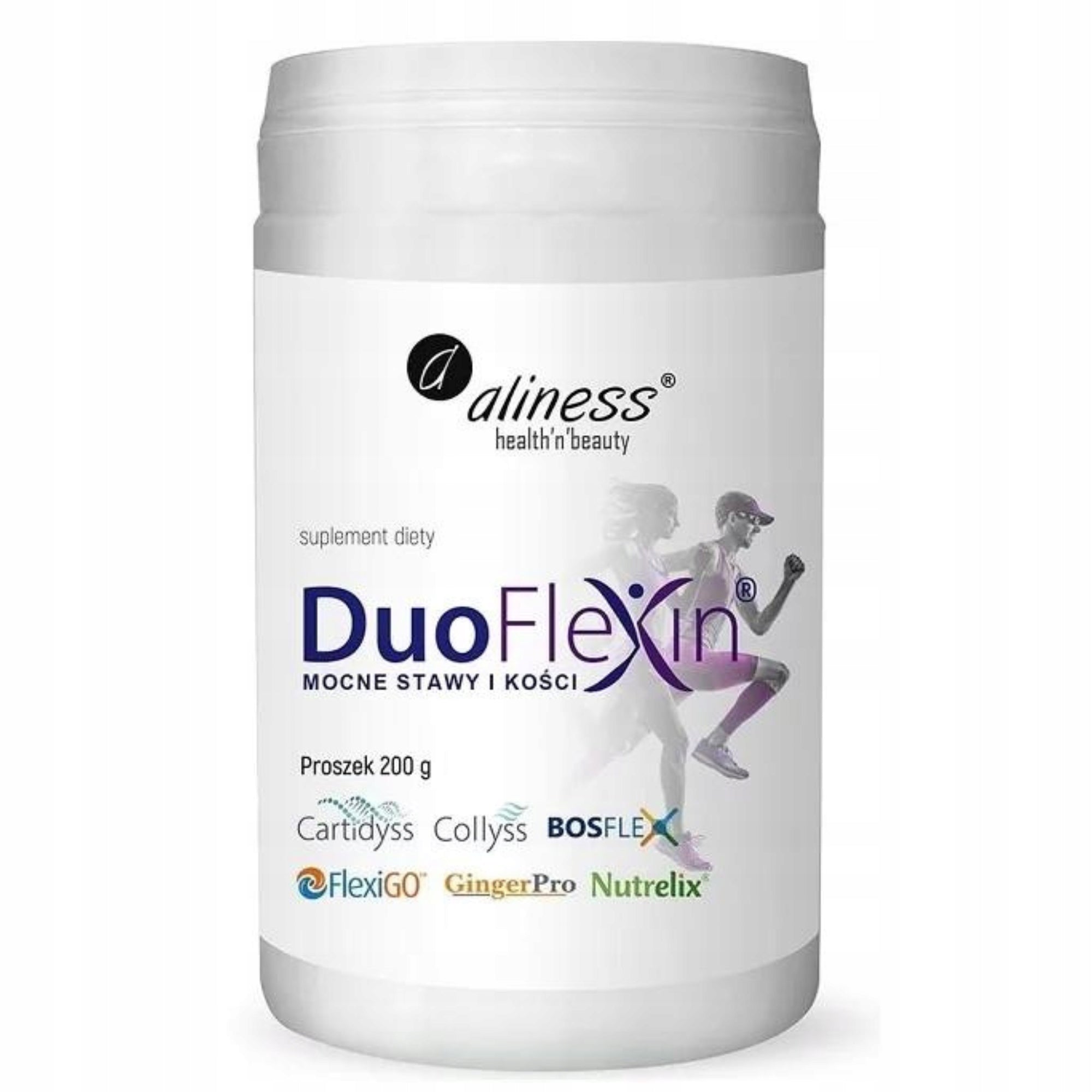 Duoflexin 200 g Aliness, Strong Joints and Bones 100% Natural x 200 g powder Packaging status original