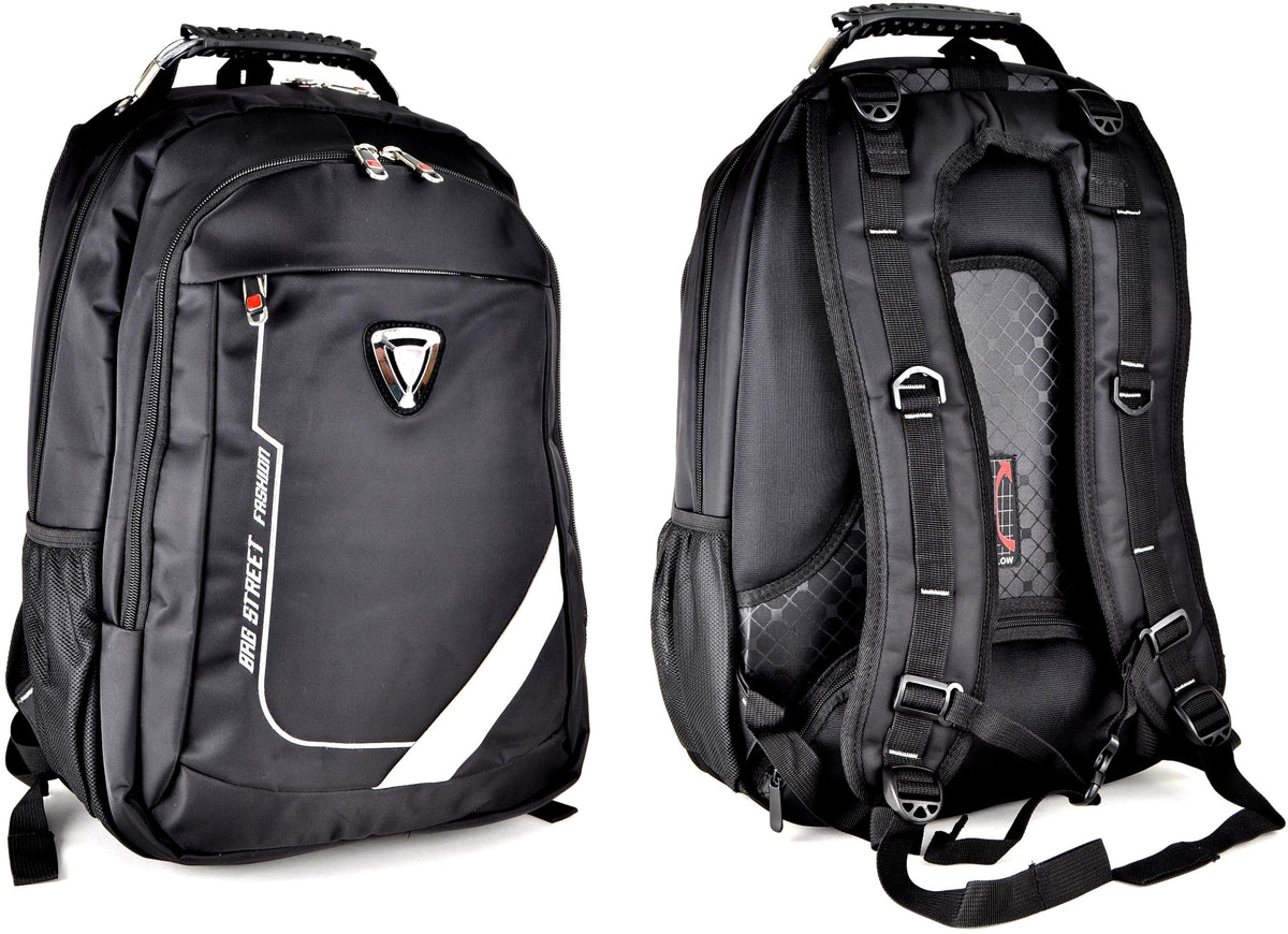 Durable Black Laptop BACKPACK 17 SATCHEL for School Work SOLID HQ