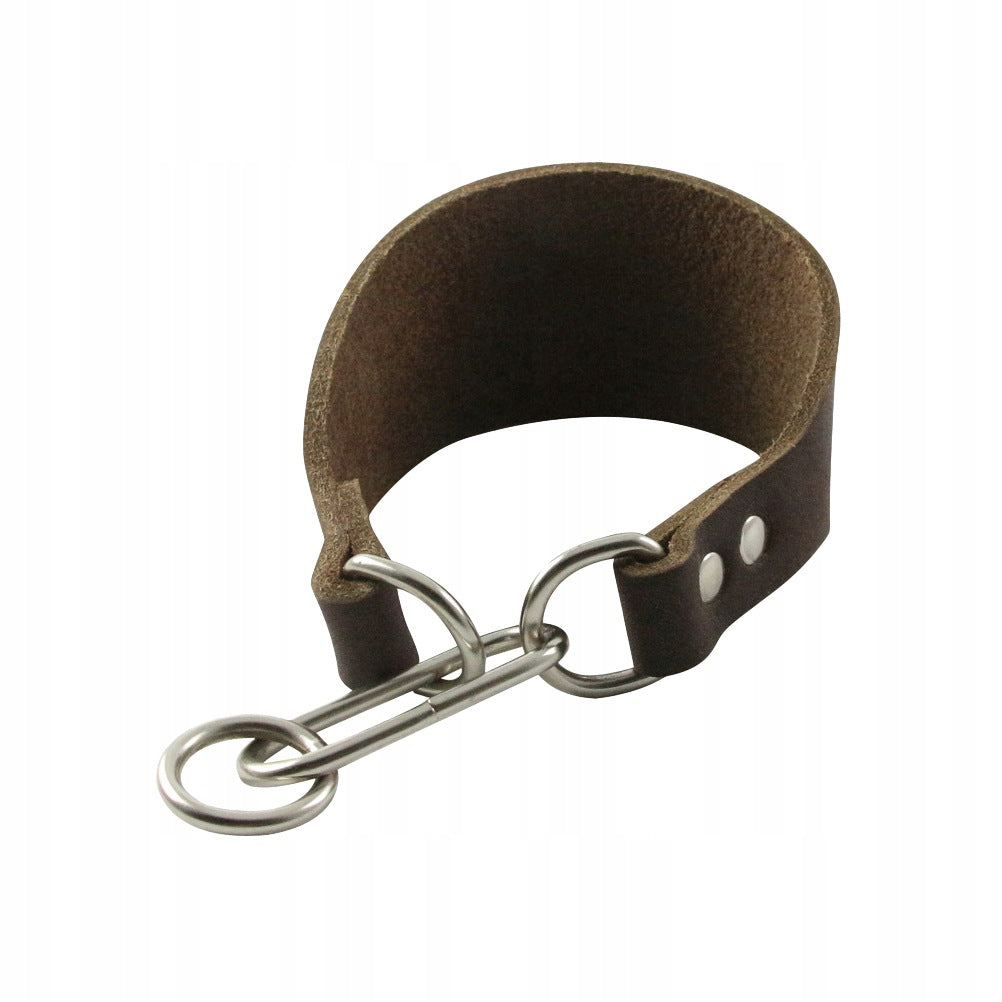 Durable Coffee Cattlehide Leather Pet Collar for Thin Neck Dogs Manufacturer code 6878719