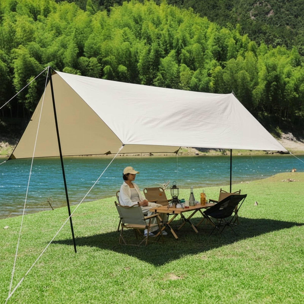 Durable Iron Tent Support Telescopic Tarp Rods 2.4M Pole SET 10PCS Packaging status original