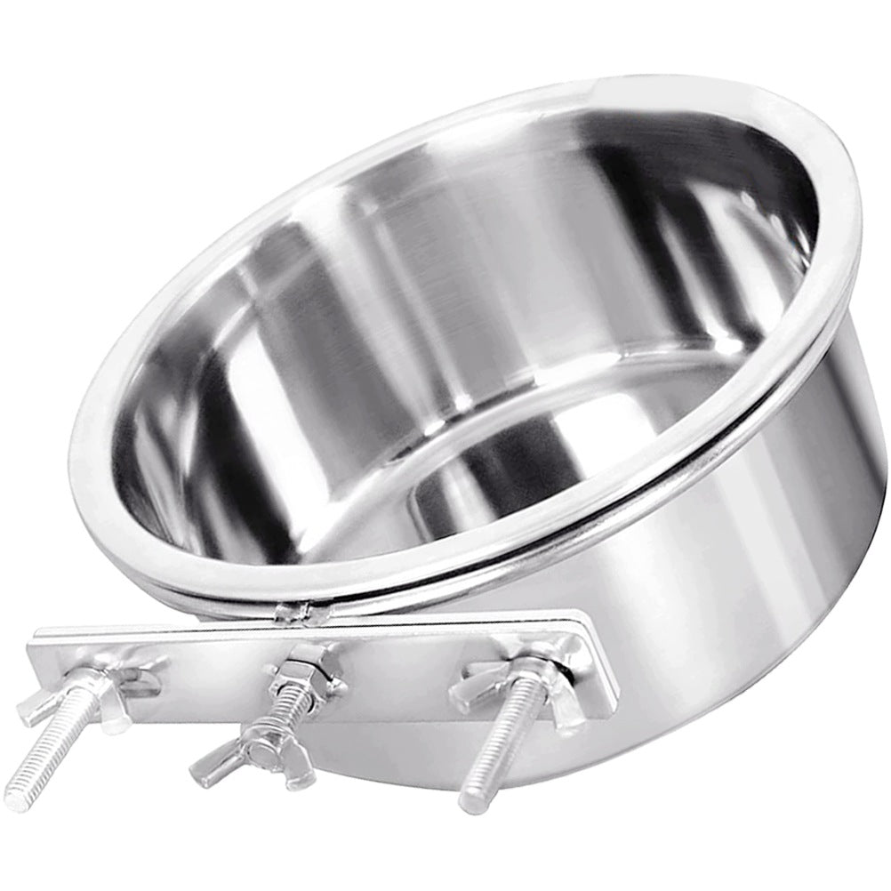 Durable Stainless Steel Hanging Pet Bowl for Dogs and Cats