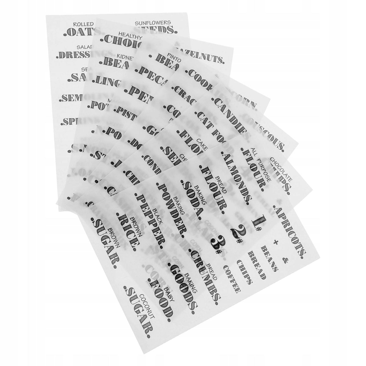Durable Transparent Kitchen Labels for Containers and Spice Jars
