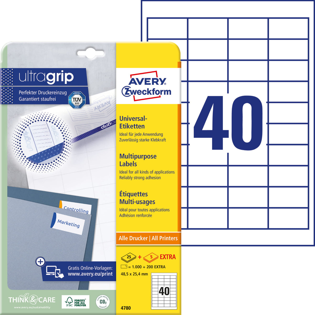 Durable Universal Labels Avery 48,5x25,4