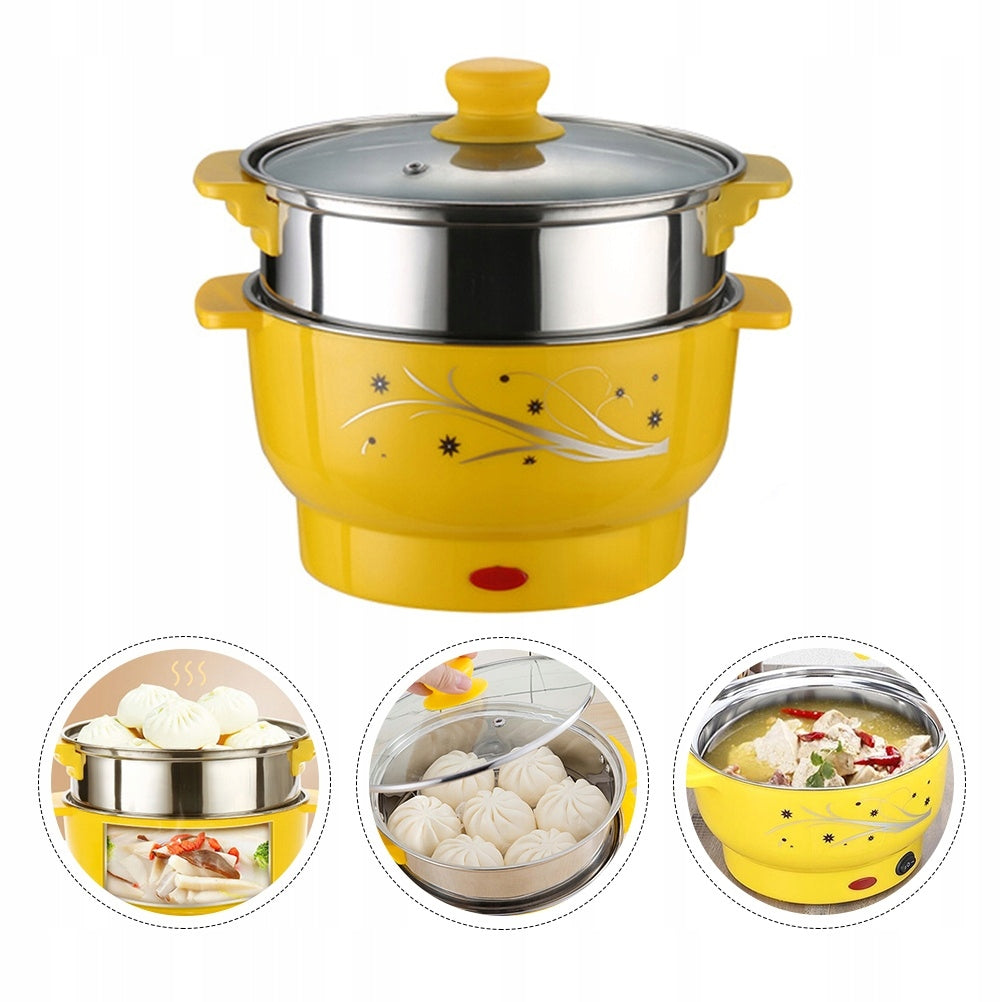 Durable Yellow Cooking Boiler Steam Pot for Home Kitchen Use