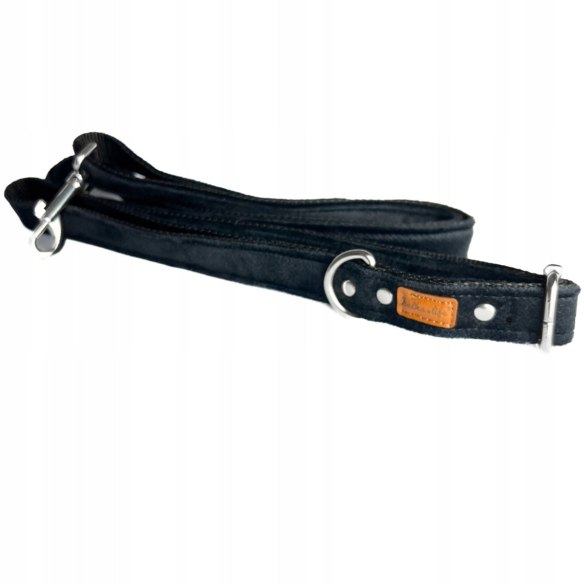 Durable, adjustable dog leash - Black 25mm / 120-200cm