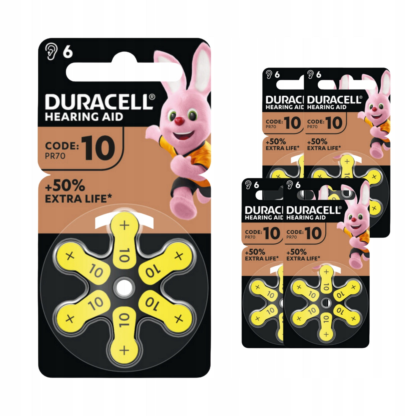 Duracell Batteries 10 For Hearing Aid Pr70 Zinc-Air x6pcs x5