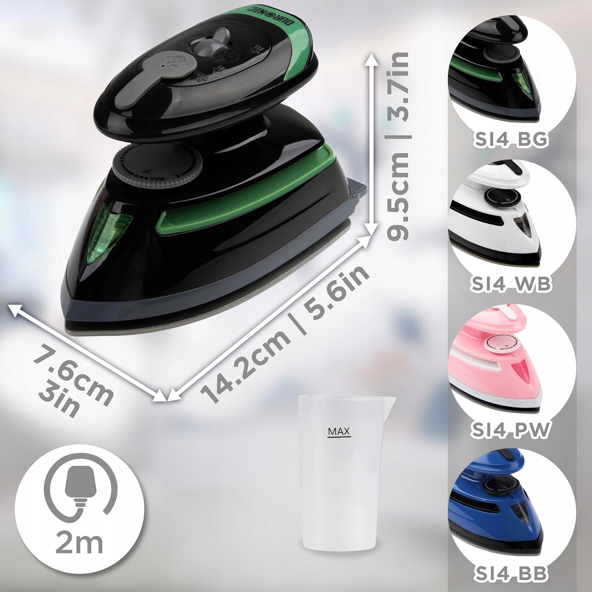 Duronic Ceramic Steam Travel Iron 420W Packaging status original