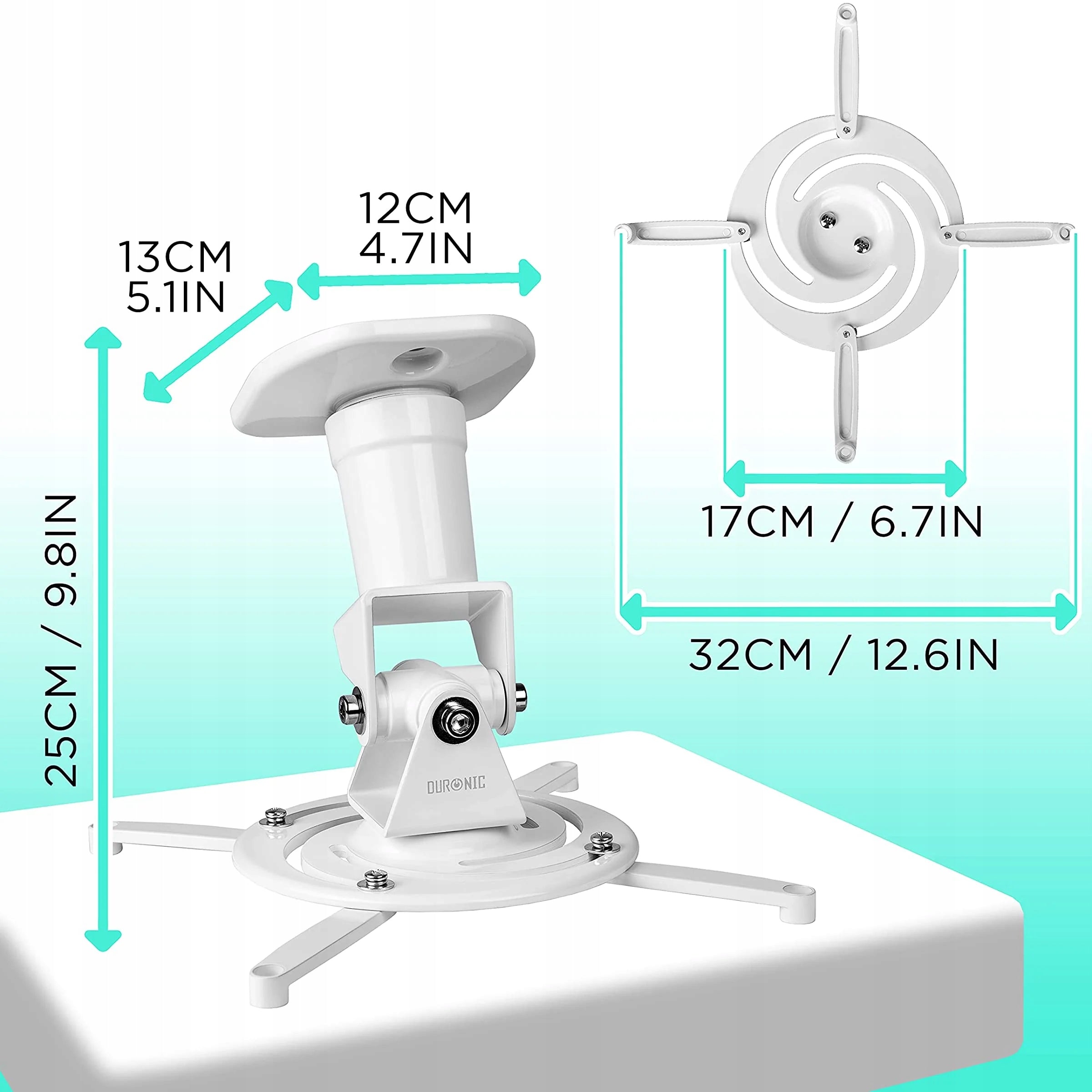 Duronic PB07XB Projector holder universal white up to 10 kg Manufacturer code PB07XB