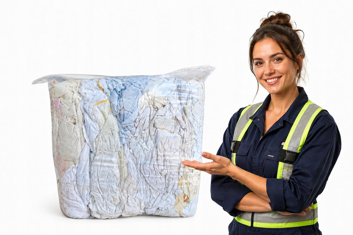Dust-Free Cotton Industrial Bedding White Mix Cut 7 KG