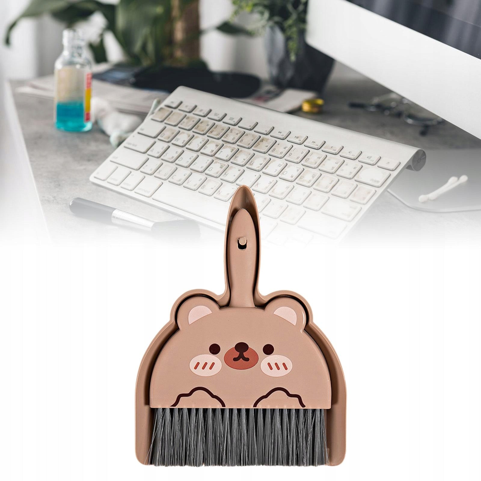 Dust Pan and Hand Broom Durable Convenient Little Housekeeping brown bear