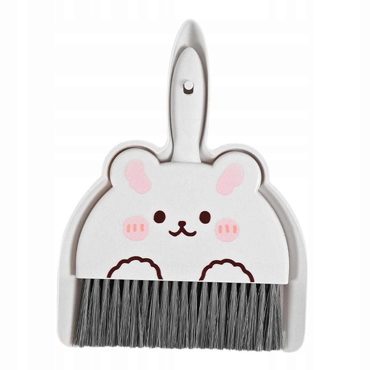 Dust Pan and Hand Broom Durable Convenient Little Housekeeping white bunny