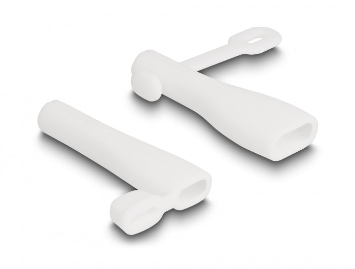 Dust cover M connectors USB A M USB C 2 pcs. white Delock 64206