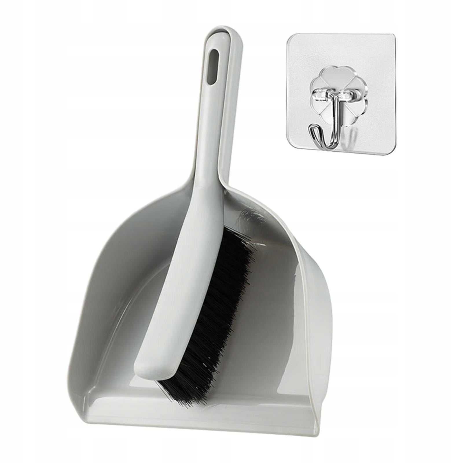 Dustpan and Brush Set Small Broom and Dustpan Set for Pet Nest Floor grey