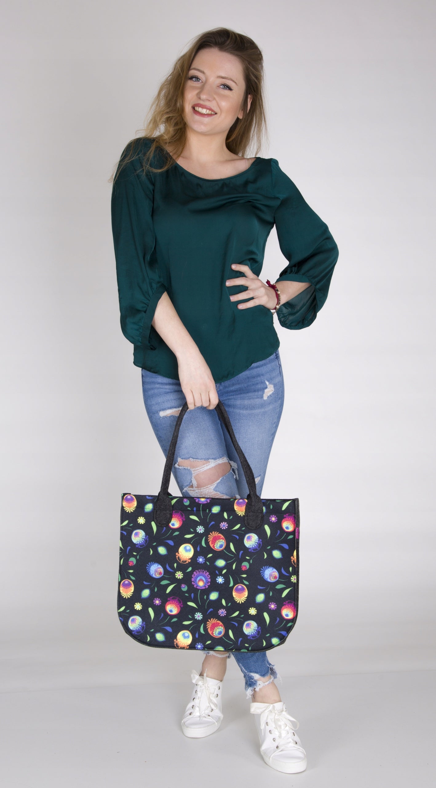 Öko-Filz-Handtasche Lady Kujawiak Schwarz 