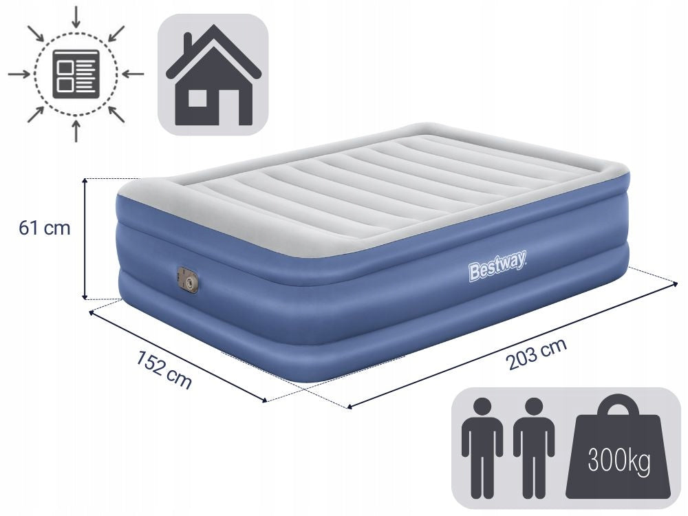Aufblasbare Matratze mit integrierter Elektropumpe Bestway® TriTech™ Montana 203 x 152 x 61 cm 