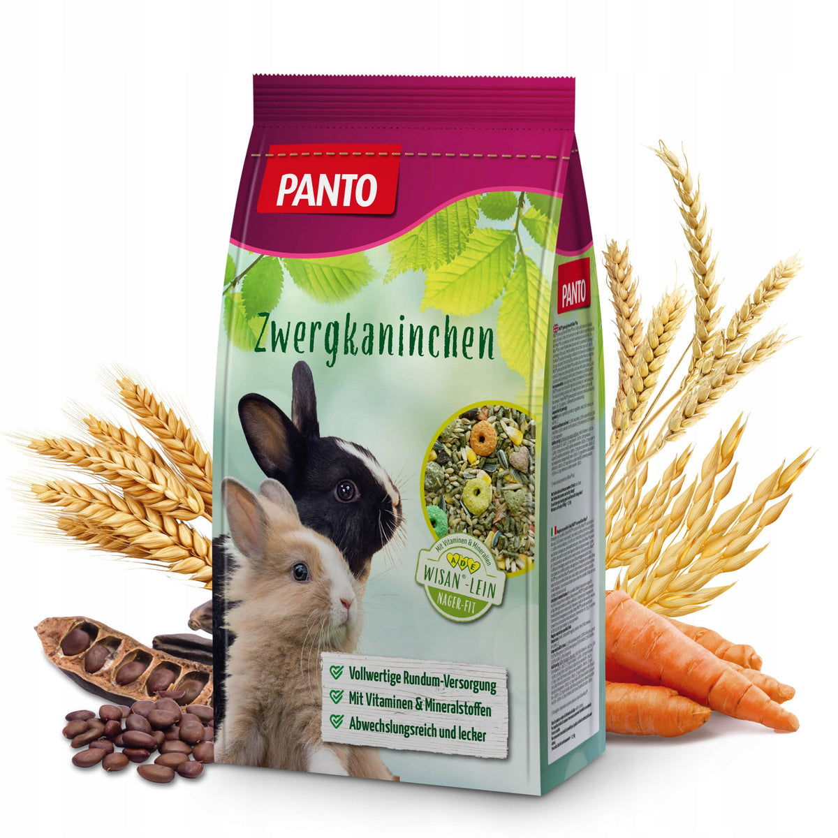 Dwarf Rabbit Food 2,5kg Wisan Len Crisps Zwergkaninchen PANTO