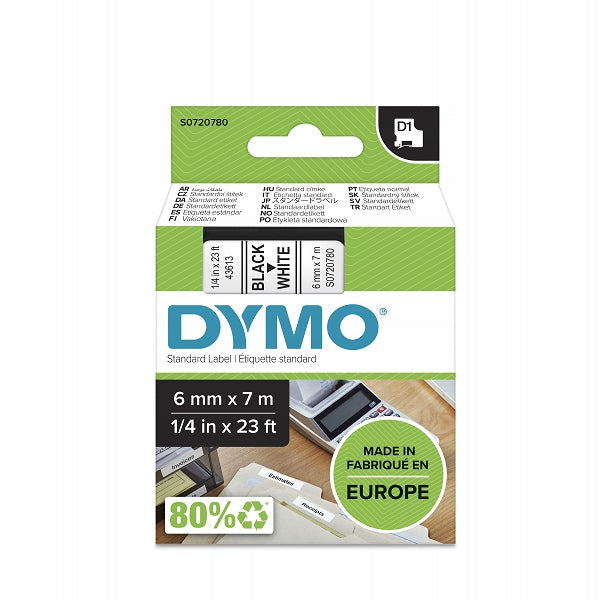 Dymo tape S0720780 type D1 (black on white)