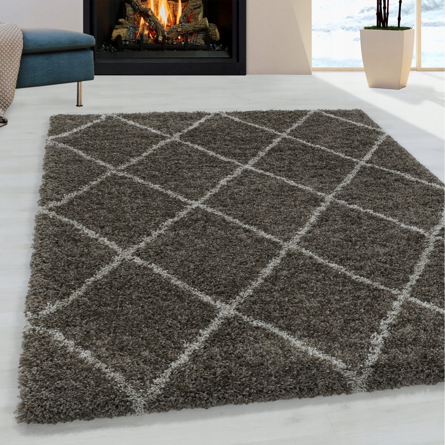 Ayyildiz Teppich Shaggy Alvor Taupe 3401, 200x290 cm 