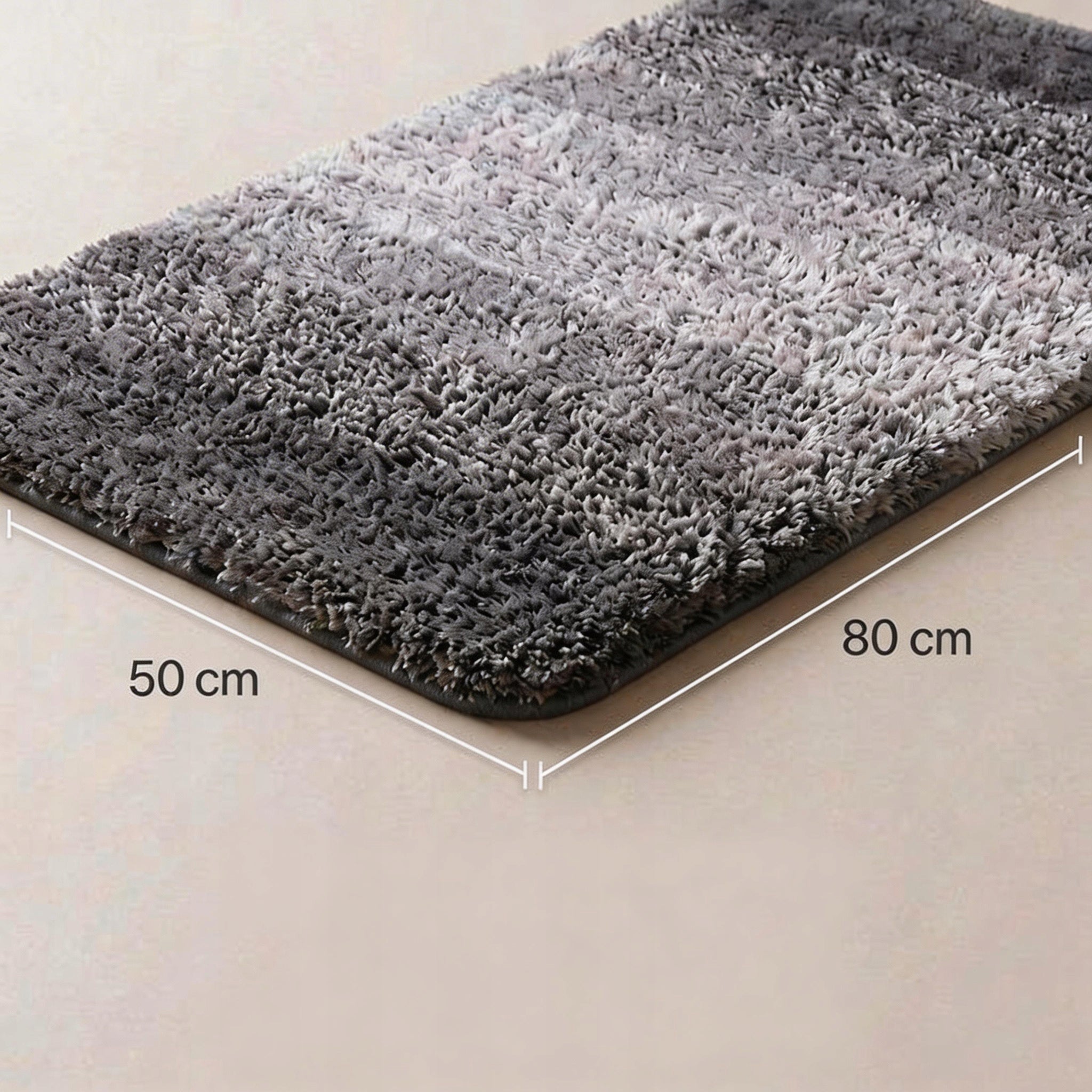 Dywanik Łazienkowy 50x75 BOTC – Miękka Mata Chłonna Antypoślizgowa Szara Shape rectangle