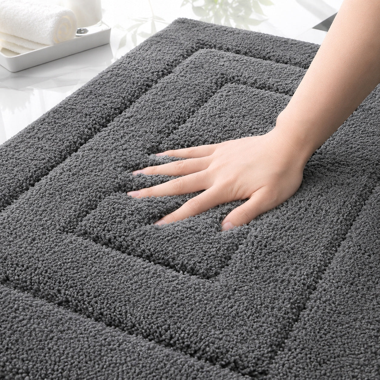 Dywanik łazienkowy chłonny z mikrofibry 80x50 cm antypoślizgowy Manufacturer code Bathroom mat
