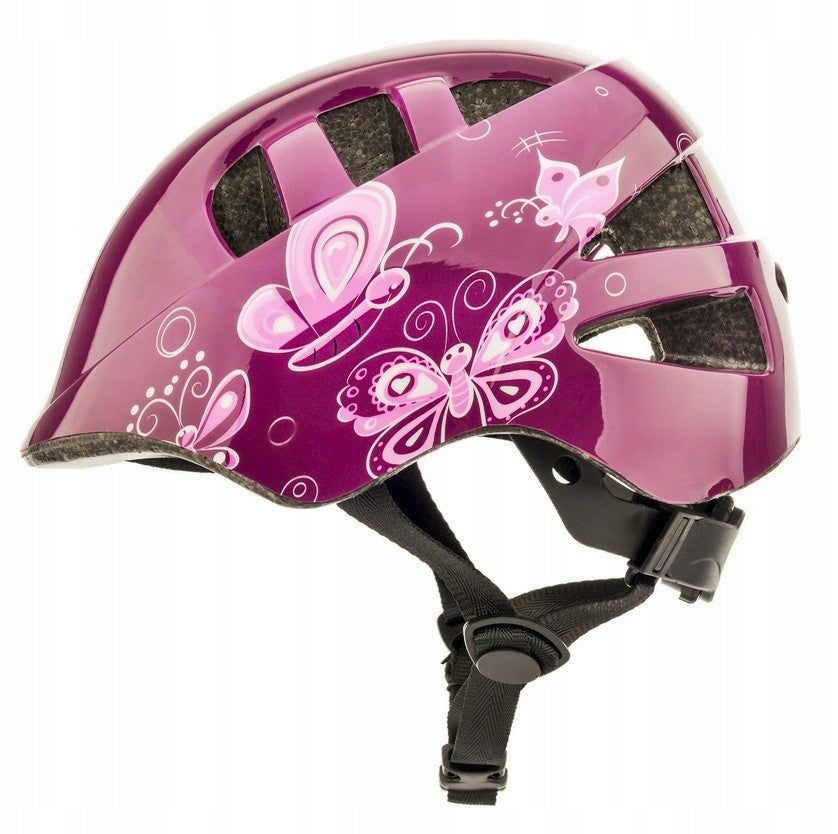 Kinder-Fahrradhelm Meteor KS08 Pink Butterflies, rosa 