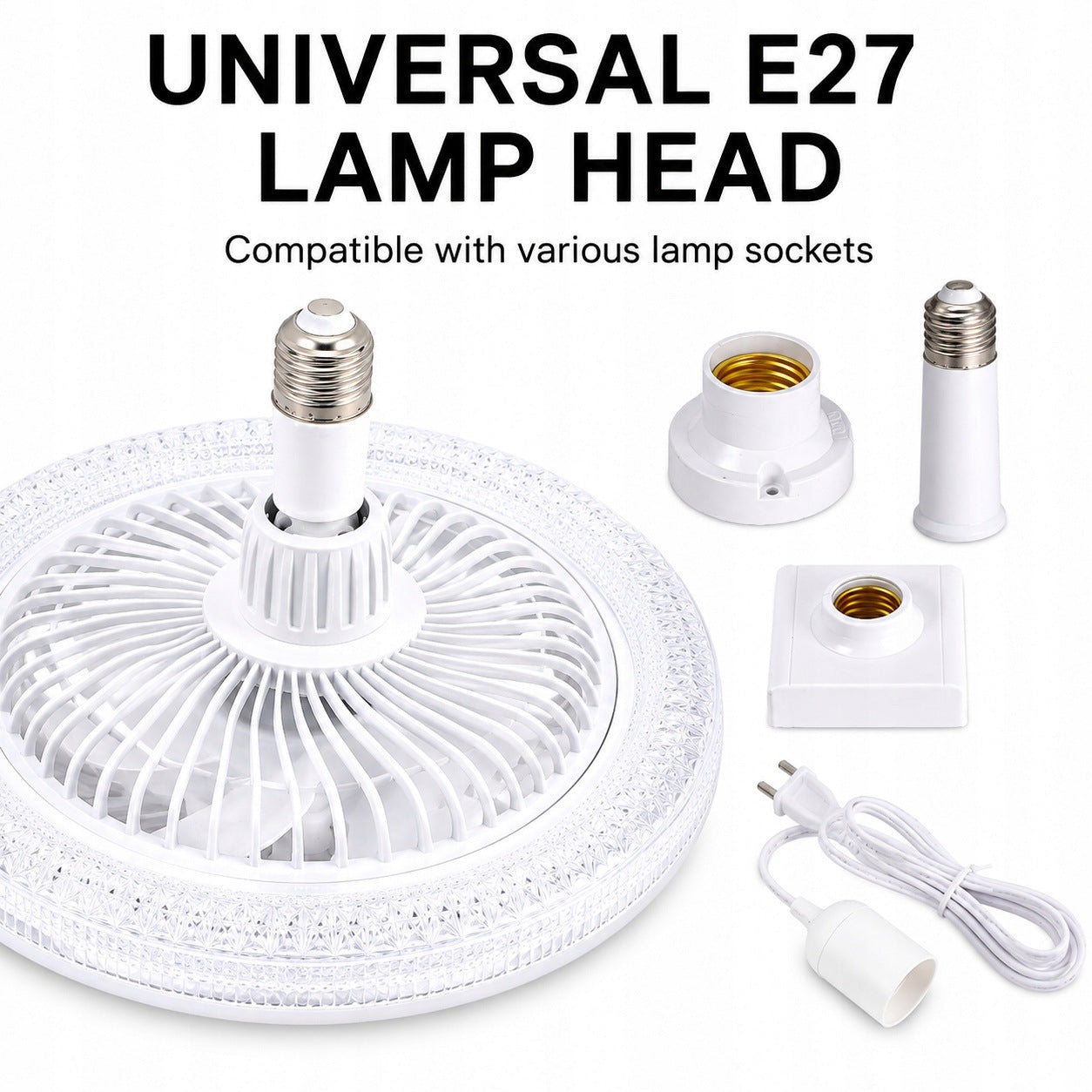 E27 LED Ceiling Fan Light with Remote, 3 Speeds, 3 Colours, Timer Manufacturer code Lampa z WIATRAKIEM E27