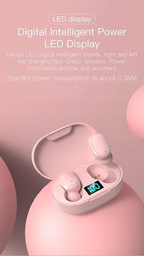 E6S TWS Earbuds Waterproof Wireless Led Display White Packaging status original
