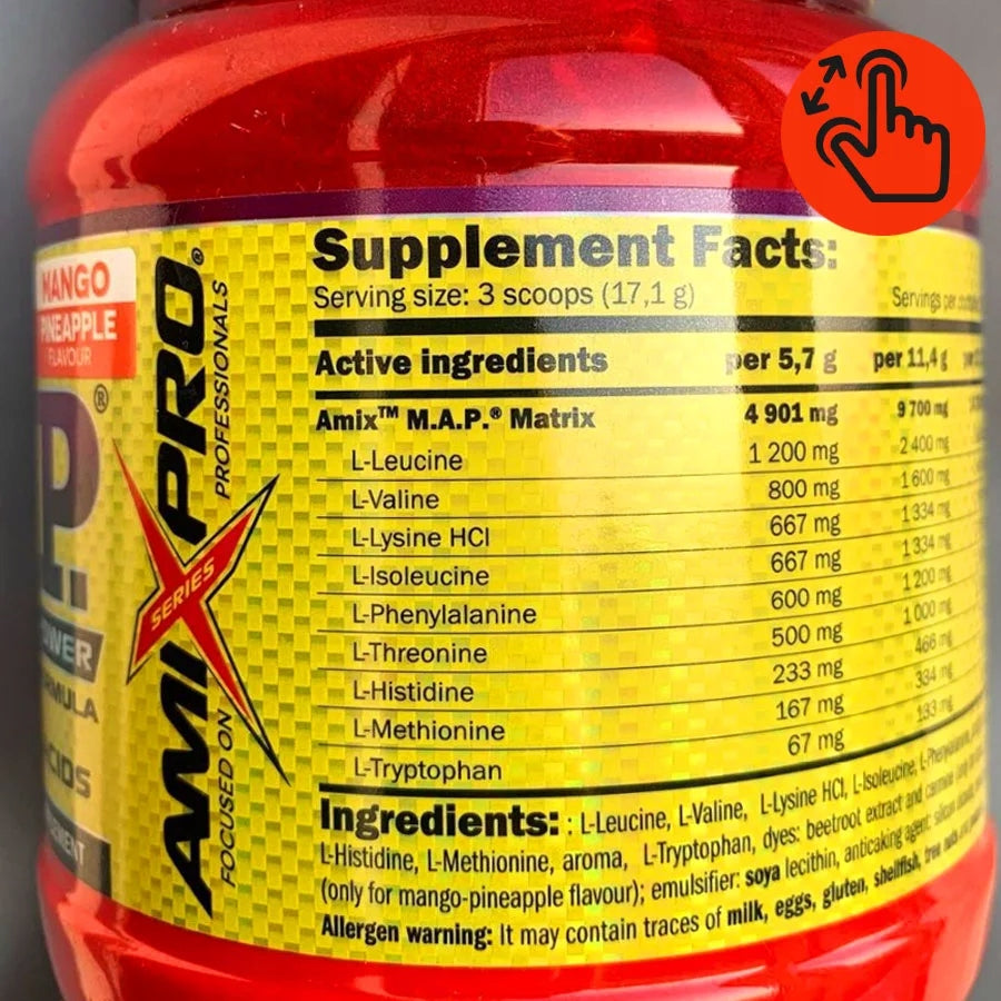EAA EXOGENOUS AMINO ACIDS Forest fruit - Amix M A P - Strong powder formula Expiration date at least 1 year from the date of purchase