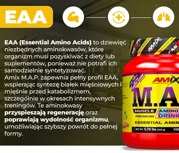 EAA EXOGENOUS AMINO ACIDS Forest fruit - Amix M A P - Strong powder formula Packaging status original