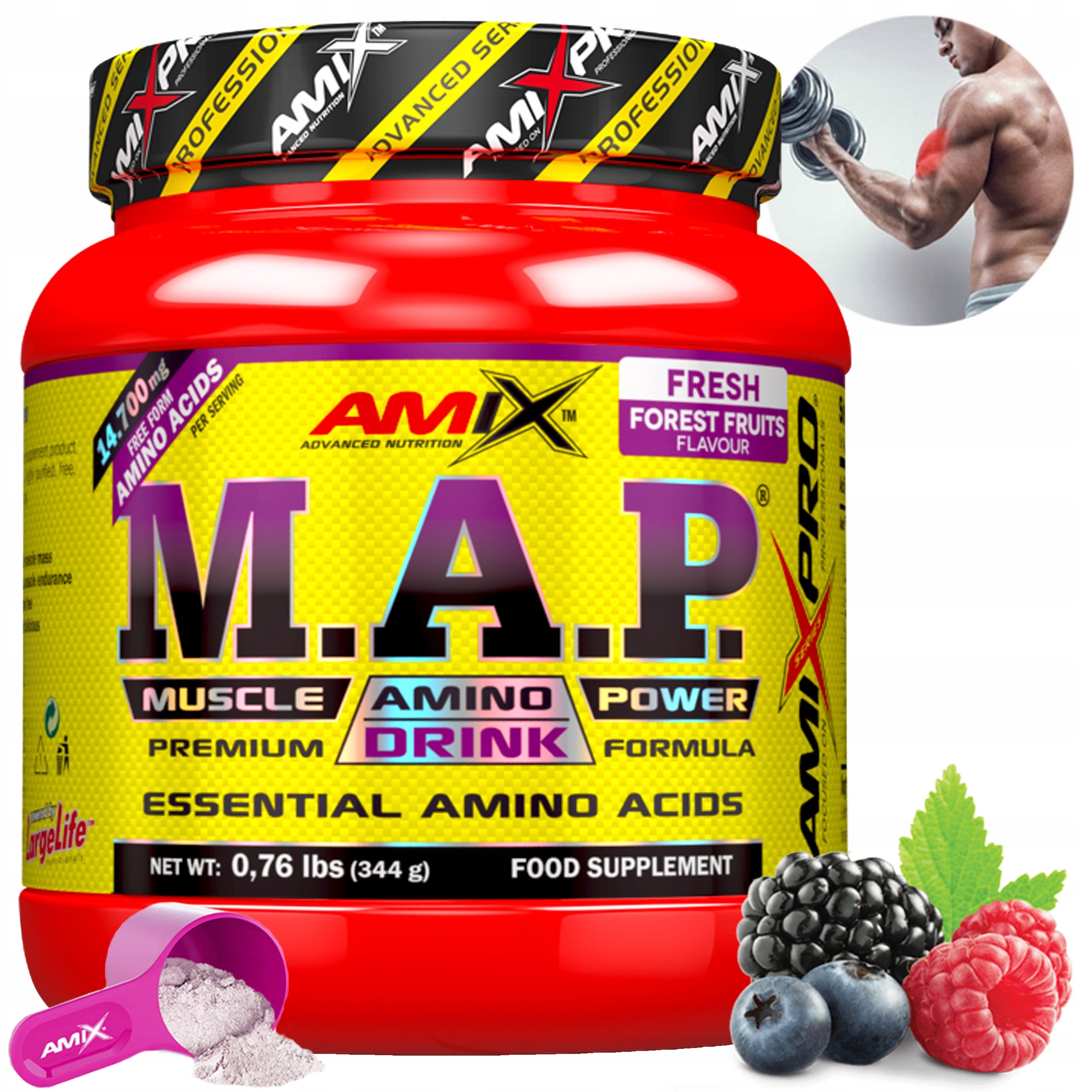 EAA EXOGENOUS AMINO ACIDS Forest fruit - Amix M A P - Strong powder formula