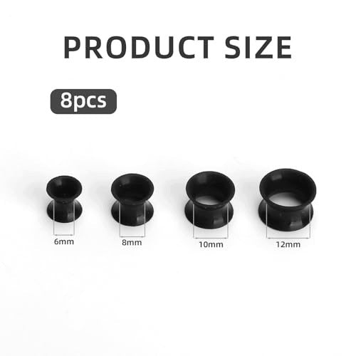 EAR TUNNELS SILICONE BLACK 4 PAIRS 6MM 8MM 10MM 12MM Silicone Manufacturer code SWC5908807083538