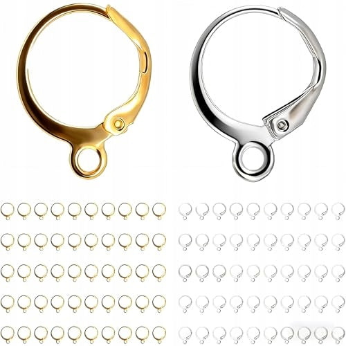 EARRING HOOKS GOLD SILVER LEVER GIFT DIY 100PCS Christmas Brand no brand