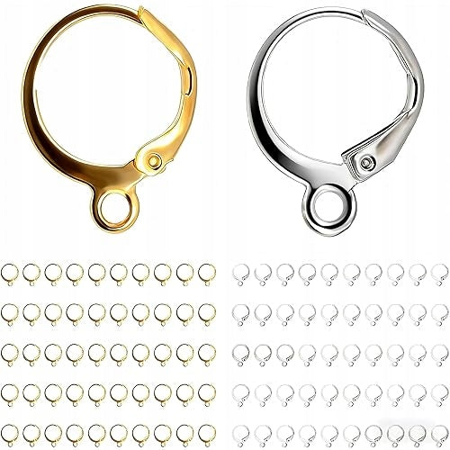 EARRING HOOKS GOLD SILVER LEVER GIFT DIY 100PCS Christmas