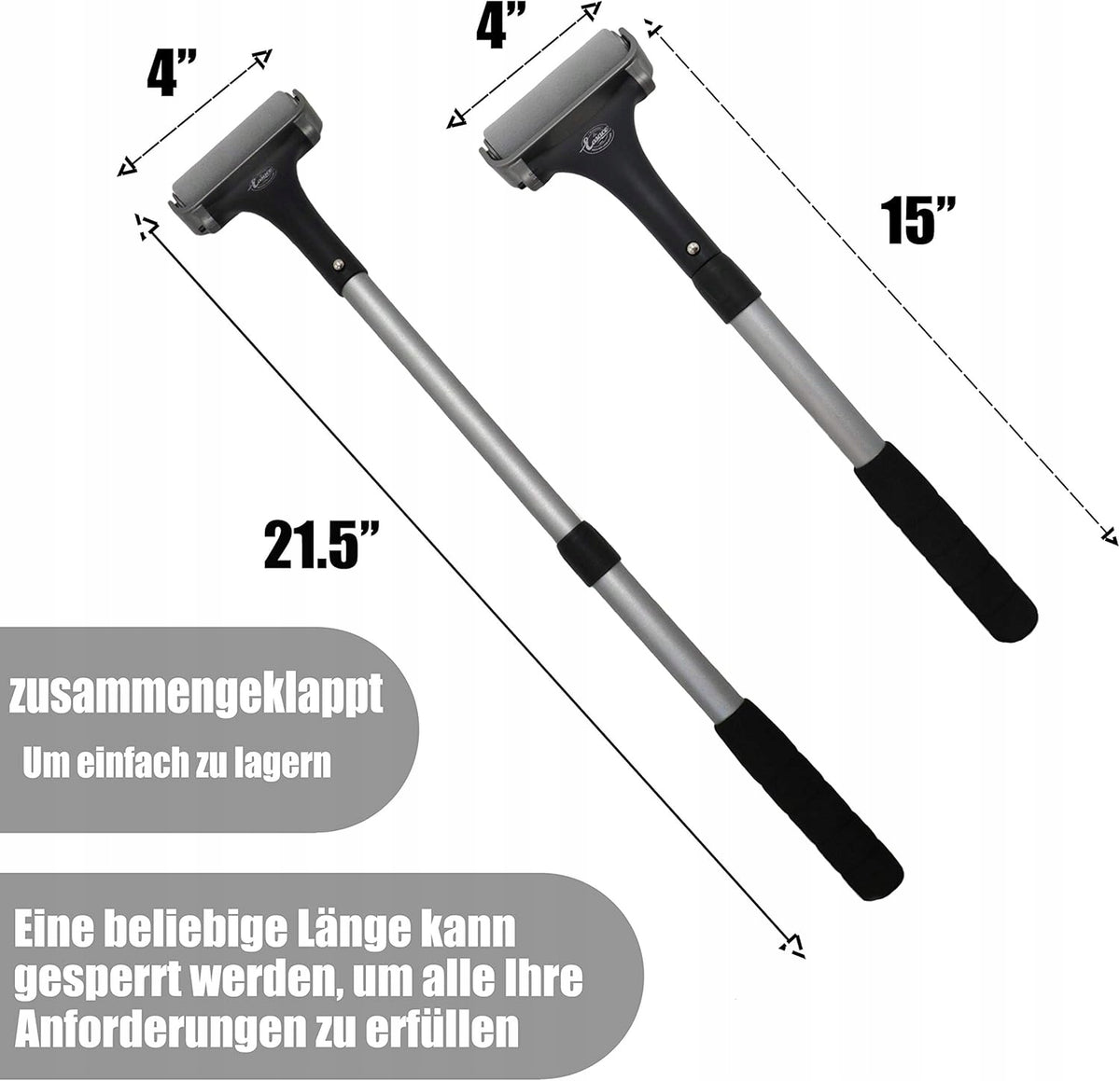 EASACE applicator balm back telescopic handle foam silver Brand no brand