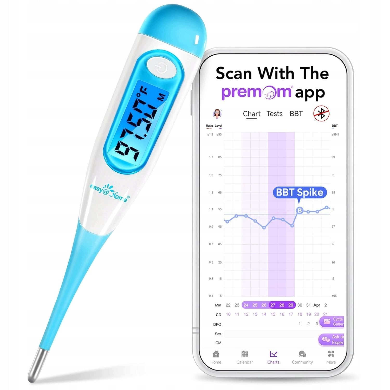 EASY@HOME ± 0,05°C DIGITAL BASE THERMOMETER FOR MONITORING SKY OVULATION